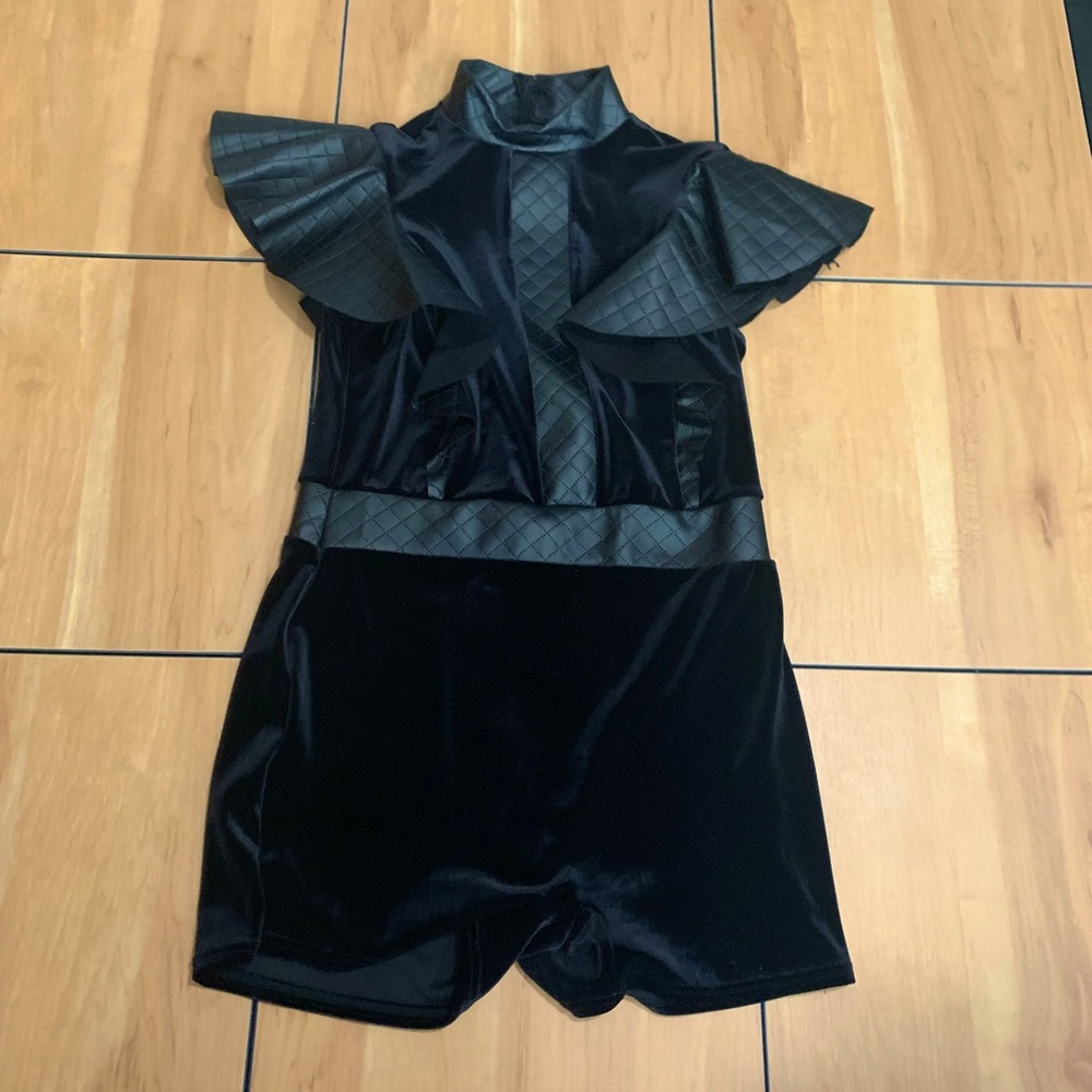 certain call costumes black one piece dance costume